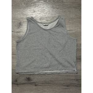 Calm Hours At, Lake Crop Tank Top Gray OS Korea Sleeveless